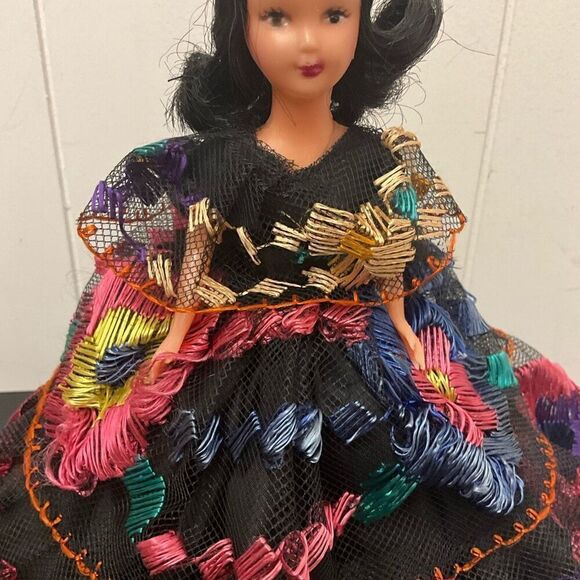 Vintage Handmade Mestizo Doll Chiapas Original Era Toy in Beautiful Dress - Picture 3 of 8